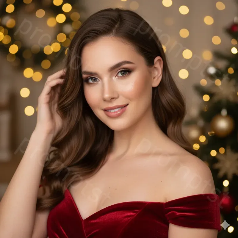 Christmas Themed Closeup Model Photos