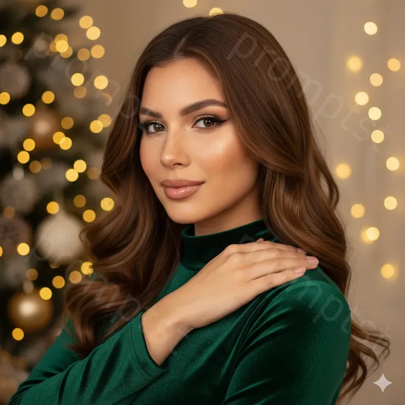 Christmas Themed Closeup Model Photos