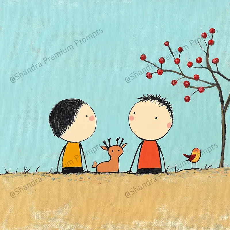 Stick Figures Childrens Illustrations