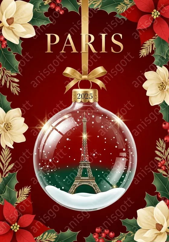 Glamour Christmas Bauble Travel Posters