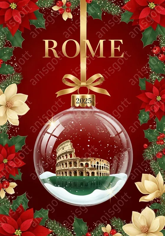 Glamour Christmas Bauble Travel Posters