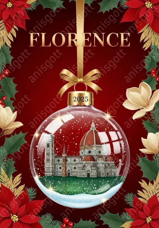 Glamour Christmas Bauble Travel Posters