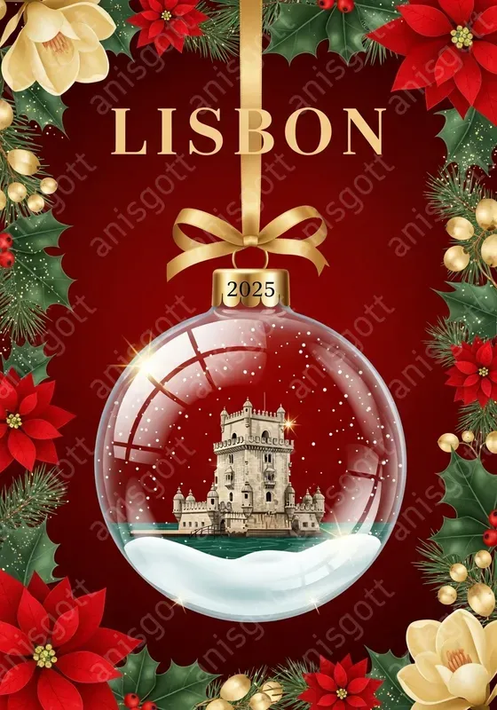 Glamour Christmas Bauble Travel Posters