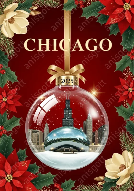 Glamour Christmas Bauble Travel Posters