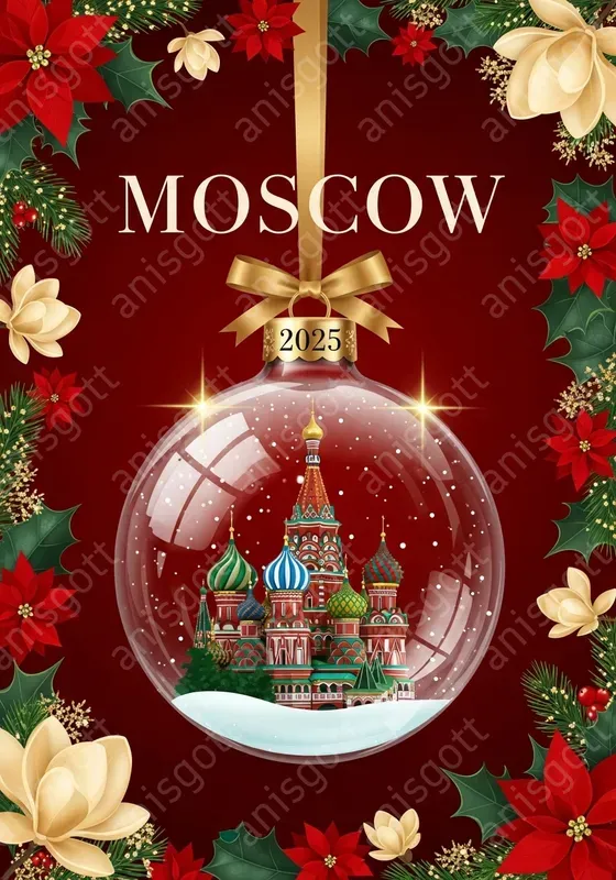 Glamour Christmas Bauble Travel Posters