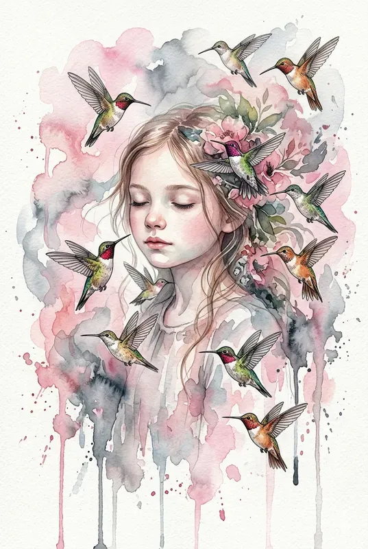 Ethereal Watercolor Nature Portraits