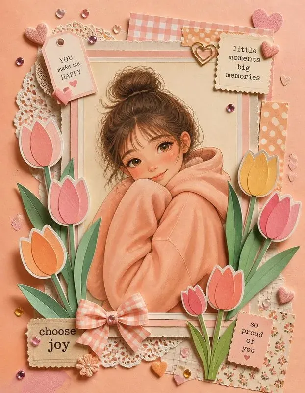 Kawaii 3D Anime Scrapbook Portraits