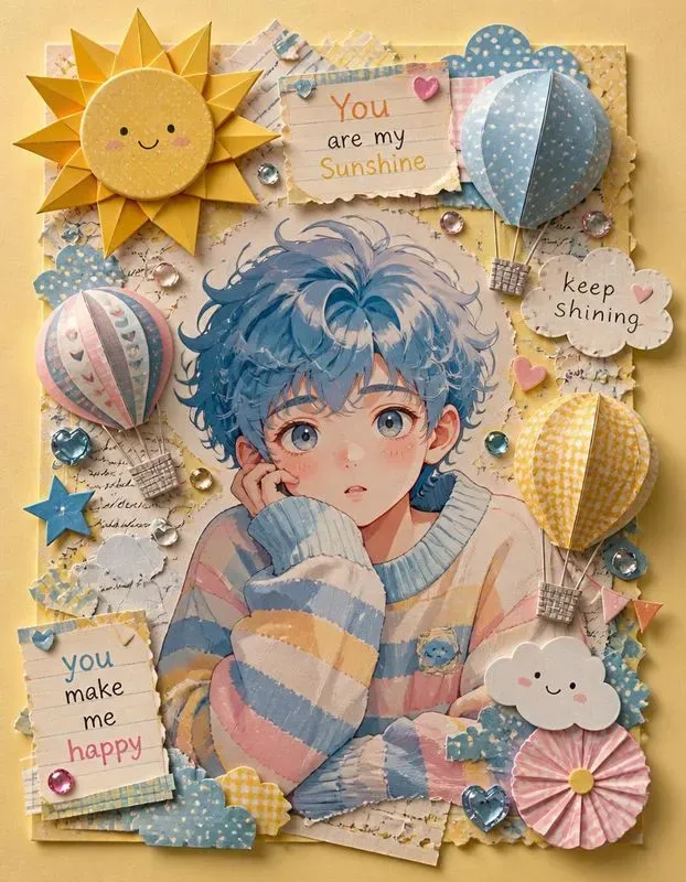Kawaii 3D Anime Scrapbook Portraits