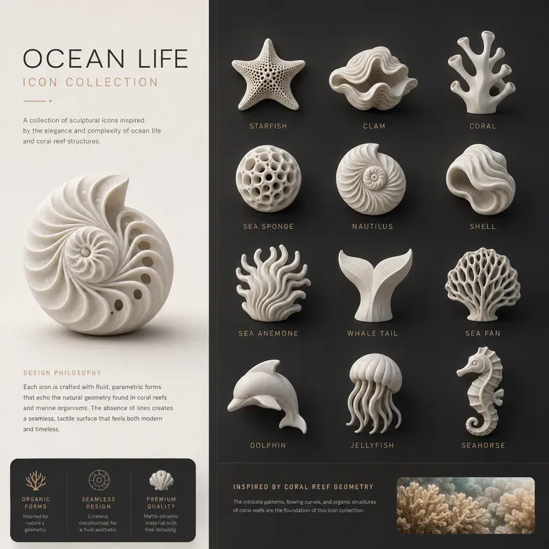 Organic Lineless Sculptural Icon Systems