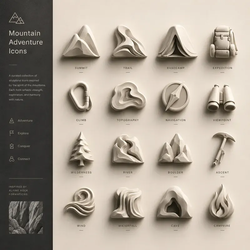 Organic Lineless Sculptural Icon Systems
