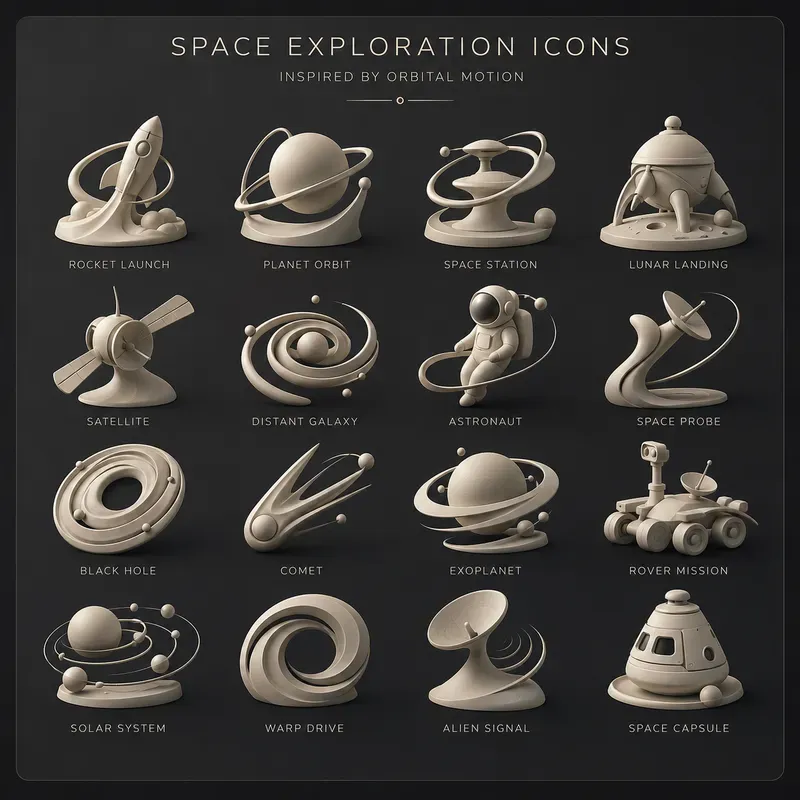 Organic Lineless Sculptural Icon Systems