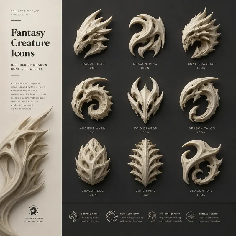 Organic Lineless Sculptural Icon Systems