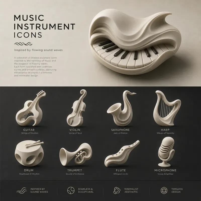 Organic Lineless Sculptural Icon Systems