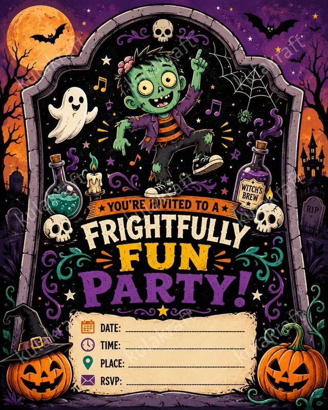 Halloween Monster Party Invitations