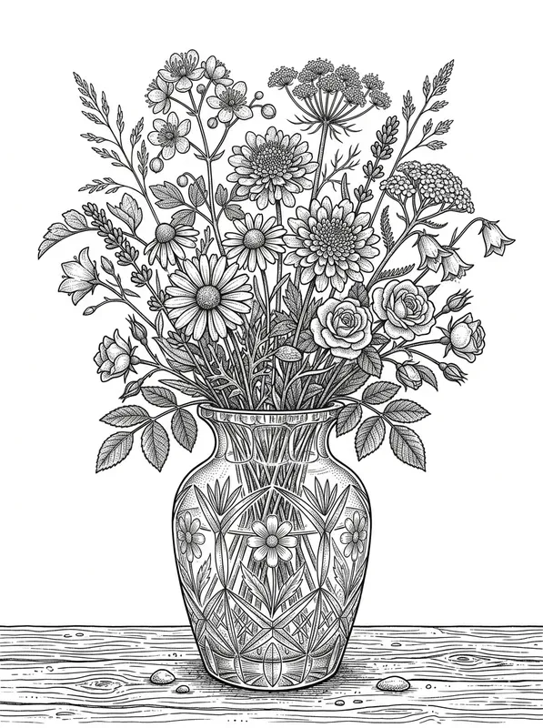Vintage Etching Coloring Book Pages