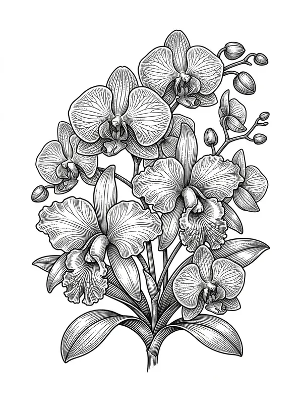 Vintage Etching Coloring Book Pages