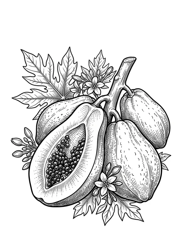 Vintage Etching Coloring Book Pages