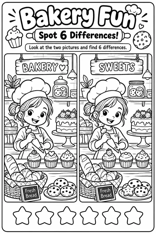 Kids Spotthedifference Activity Sheets