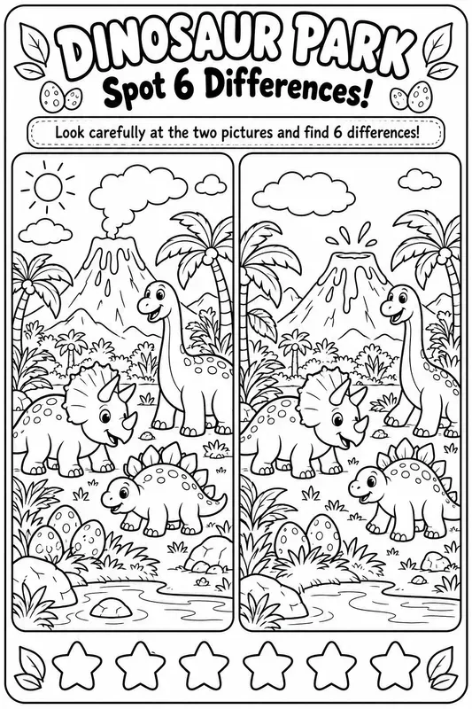 Kids Spotthedifference Activity Sheets