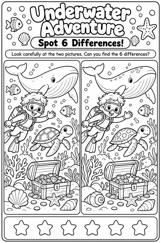 Kids Spotthedifference Activity Sheets