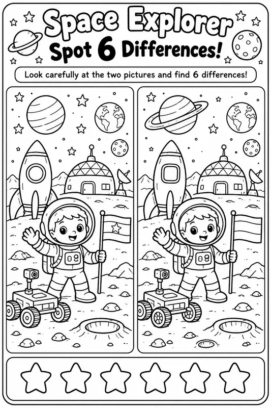 Kids Spotthedifference Activity Sheets