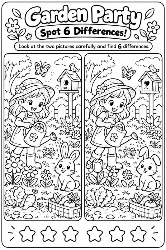 Kids Spotthedifference Activity Sheets