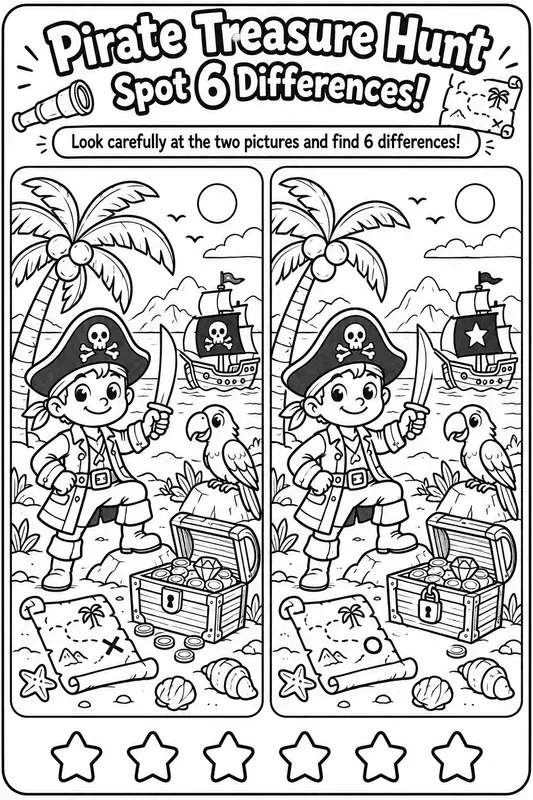 Kids Spotthedifference Activity Sheets