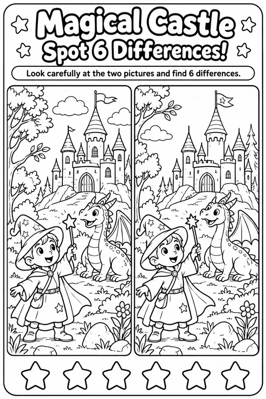 Kids Spotthedifference Activity Sheets