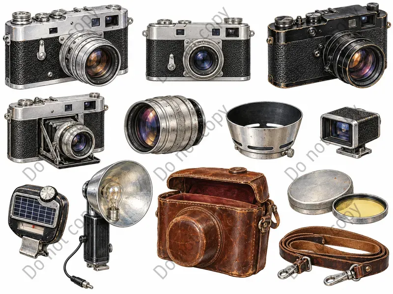 Vintage Camera Clipart Art