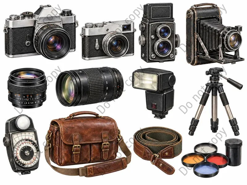 Vintage Camera Clipart Art