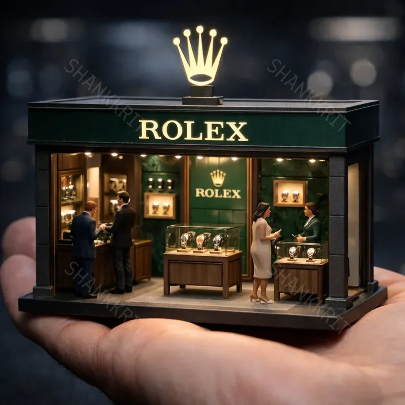 Miniature Luxury Brand Stores With Logos