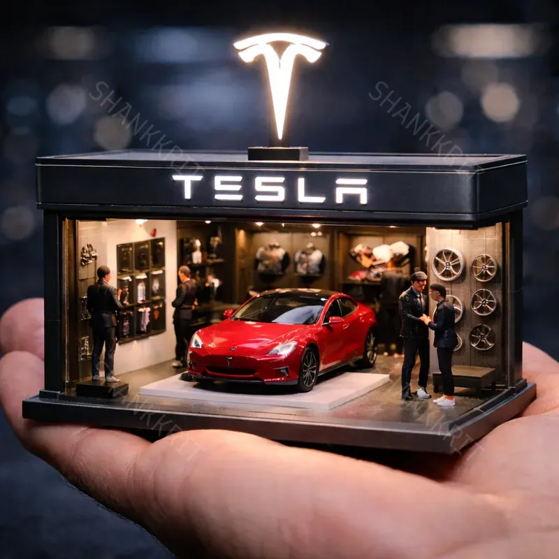Miniature Luxury Brand Stores With Logos