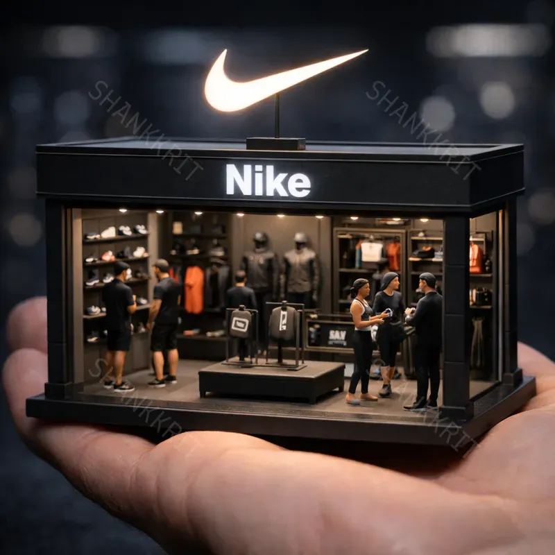 Miniature Luxury Brand Stores With Logos