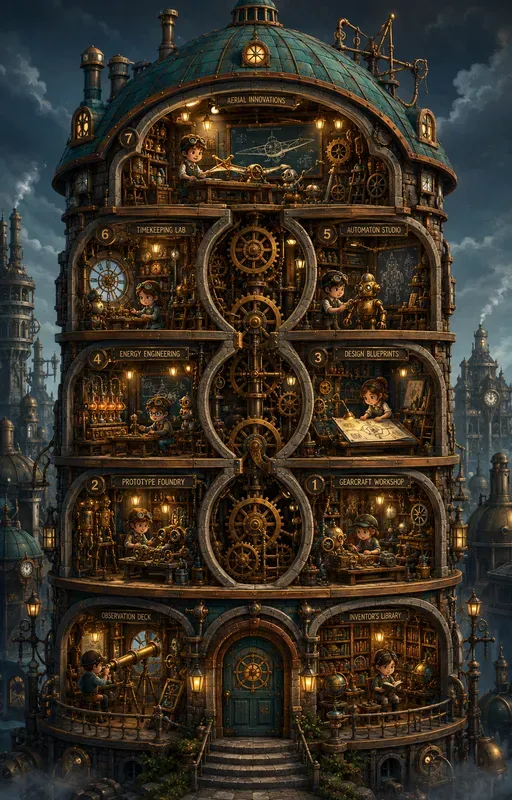 Whimsical Cutaway Building Makers