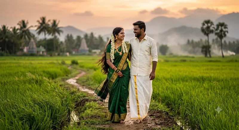 South Indian Traditional Romantic Couples