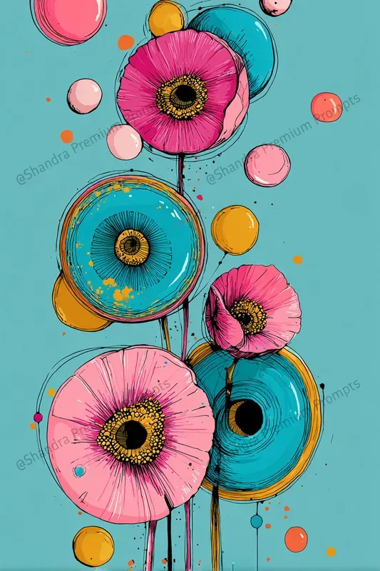 Colorful Doodle Illustrations For Tshirts