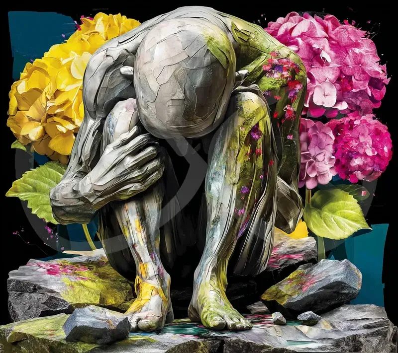 Ethereal Pink Stone Melancholy Art