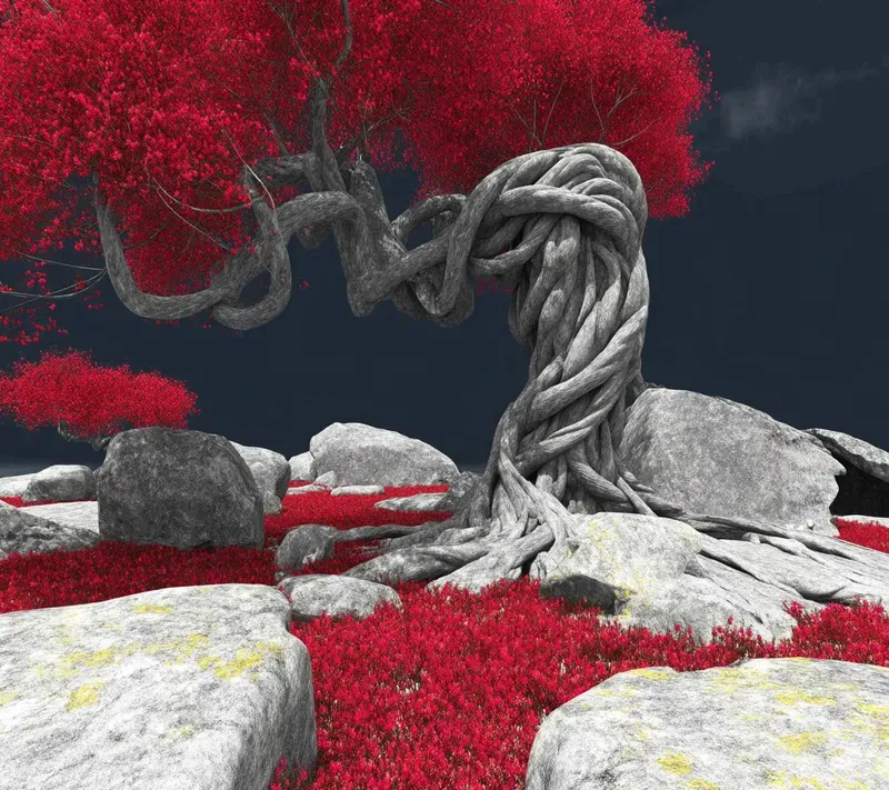 Ethereal Pink Stone Melancholy Art