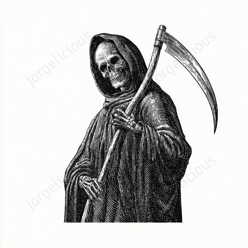 Black Ink Woodcut Character Posters