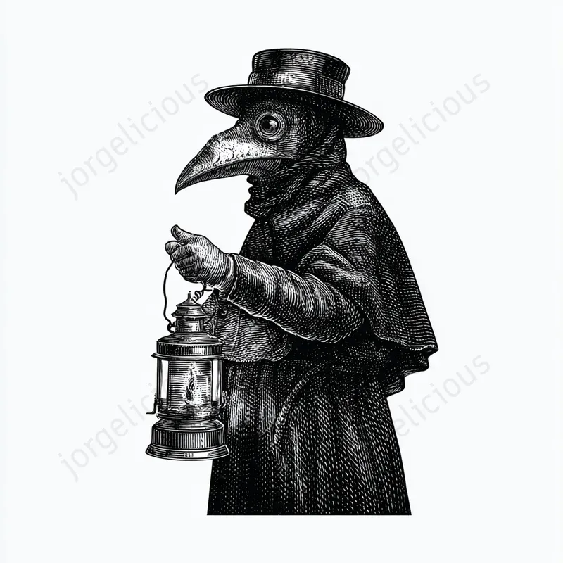 Black Ink Woodcut Character Posters