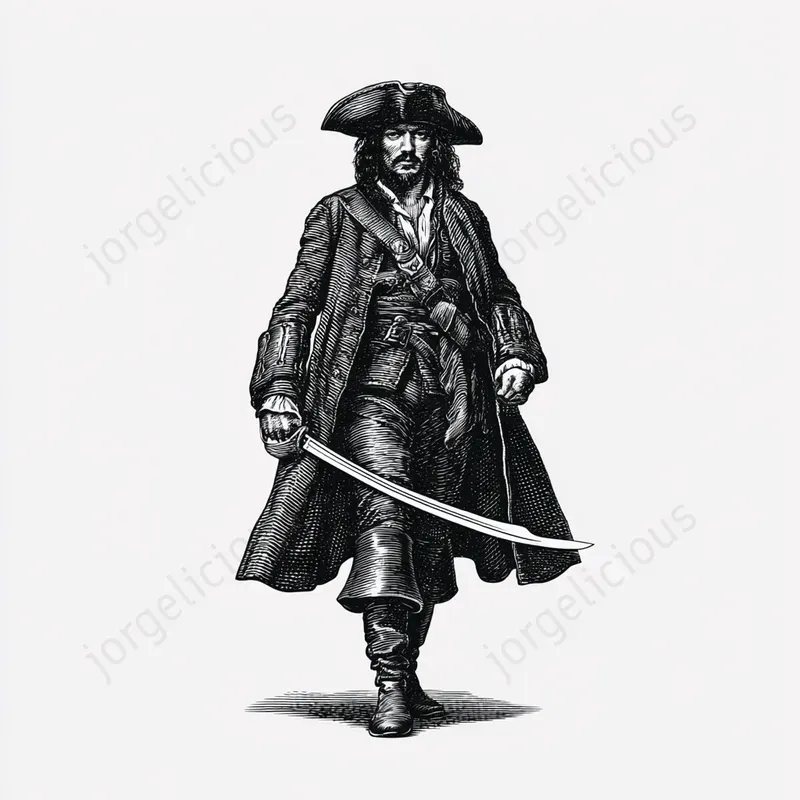 Black Ink Woodcut Character Posters