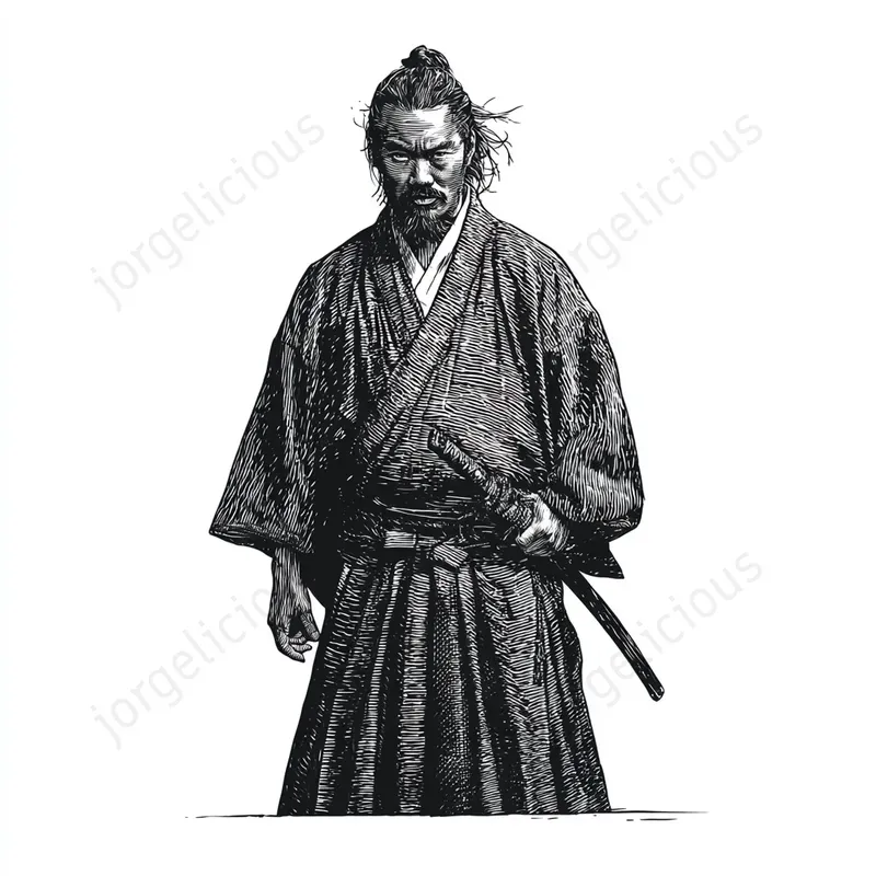 Black Ink Woodcut Character Posters