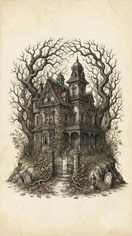 Victorian Gothic Halloween Cliparts
