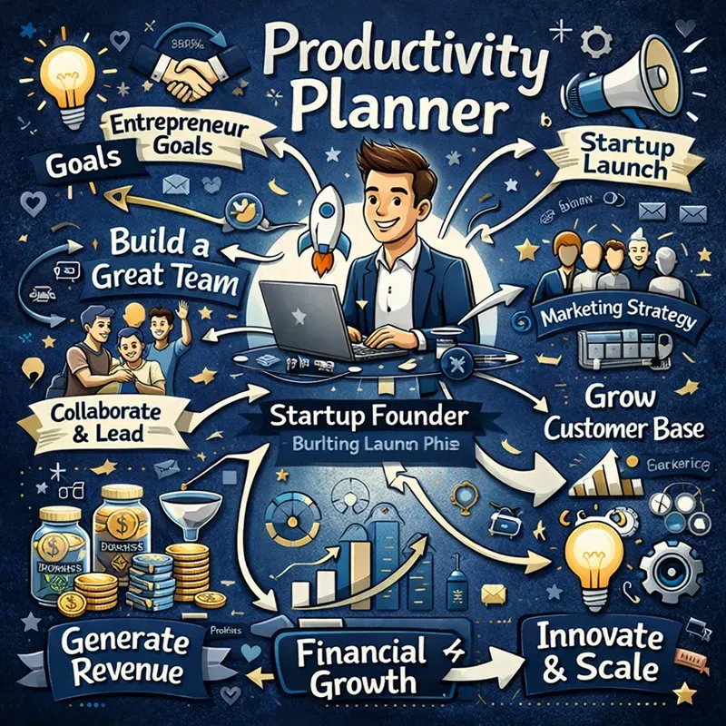 Colorful Life Goals Mind Map Art