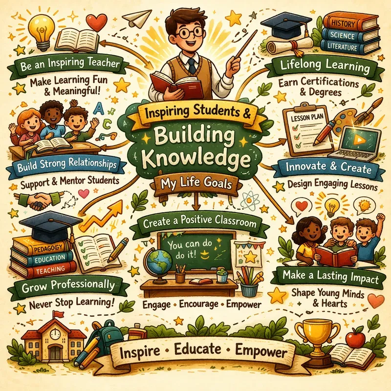 Colorful Life Goals Mind Map Art