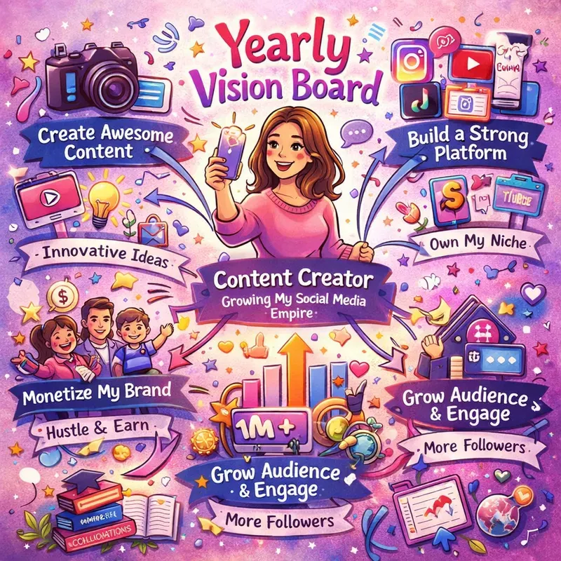 Colorful Life Goals Mind Map Art