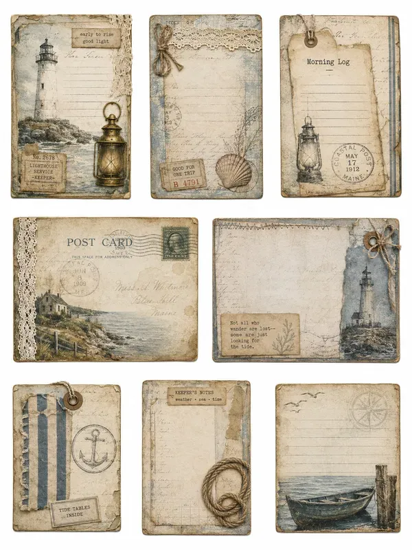 Coastal Seaside Journal Cards