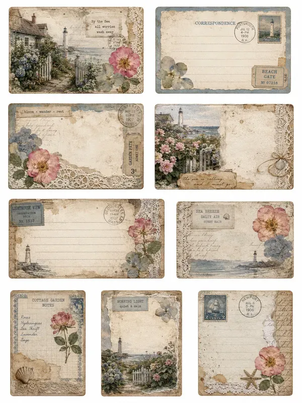 Coastal Seaside Journal Cards