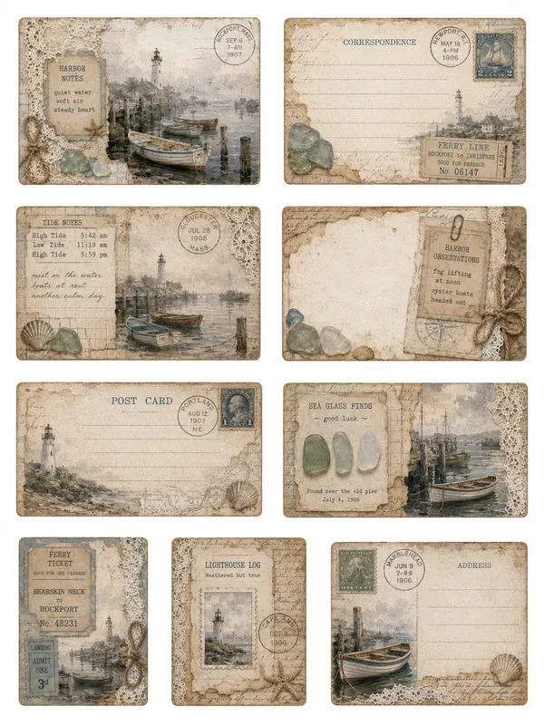 Coastal Seaside Journal Cards