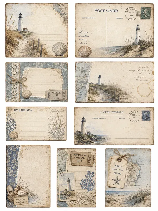Coastal Seaside Journal Cards